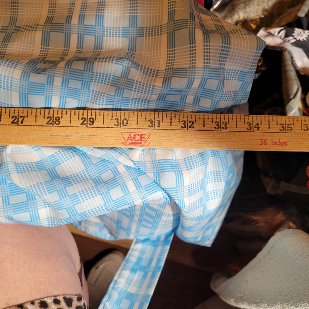 BloomChic Blue and White Plaid Midi Dress - Picture 10 of 14